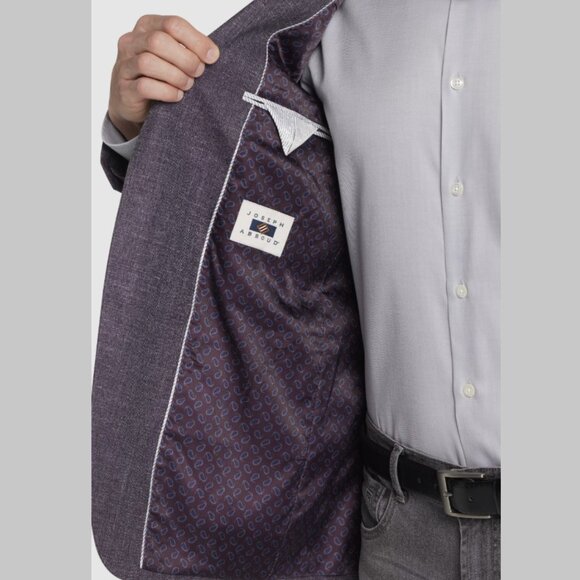 NEW 38R Joseph Abboud DARK PURPLE Modern Fit Wool Blend Sport Coat Blazer - Picture 2 of 4